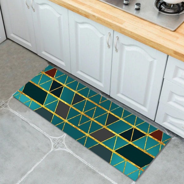 Modern Simple Bedroom Kitchen Floor Soft Rug Multicolour 40x120(WxL)cm - Image 3