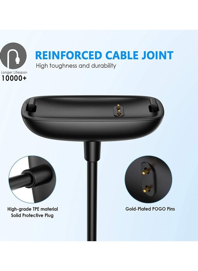 كابل شحن للساعة الذكية فيتبيت إنسباير 2 أسود - Image 2