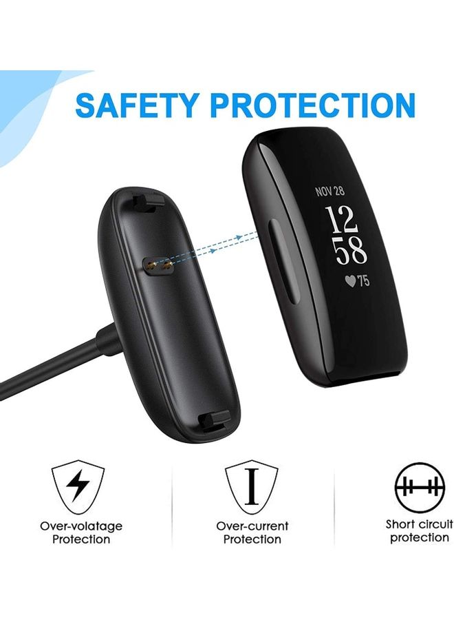 كابل شحن للساعة الذكية فيتبيت إنسباير 2 أسود - Image 3