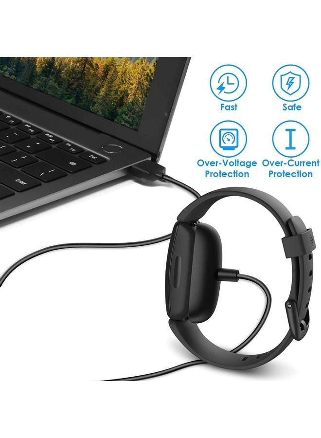 كابل شحن للساعة الذكية فيتبيت إنسباير 2 أسود - Image 4