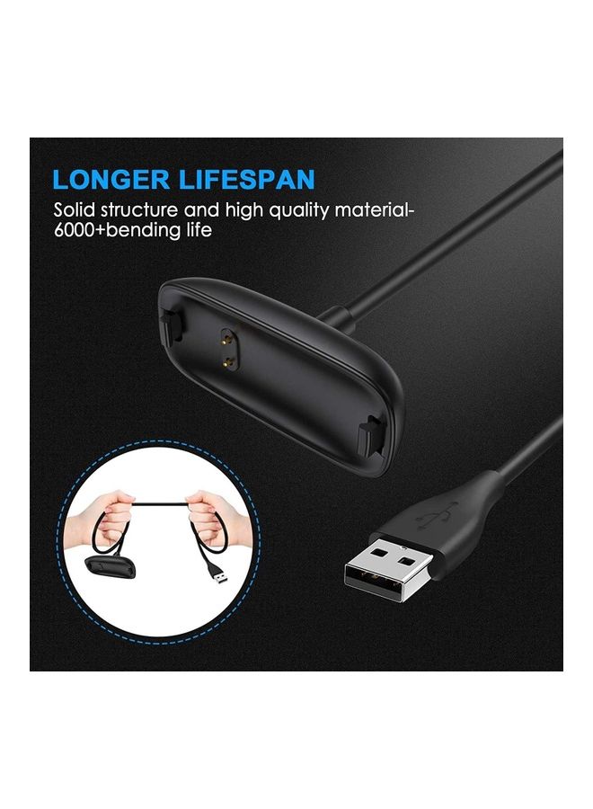 كابل شحن للساعة الذكية فيتبيت إنسباير 2 أسود - Image 5