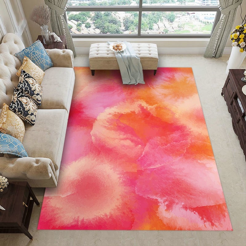 Mordern Abstract Printed Non Slip Door Mat Pink 40x60cm - Image 1