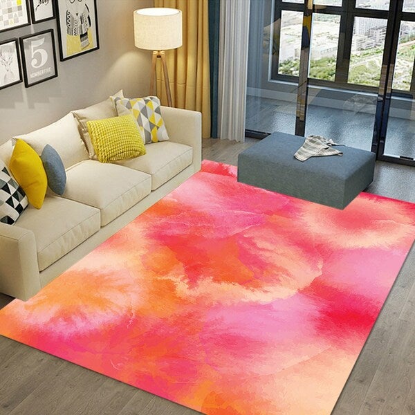 Mordern Abstract Printed Non Slip Door Mat Pink 40x60cm - Image 4