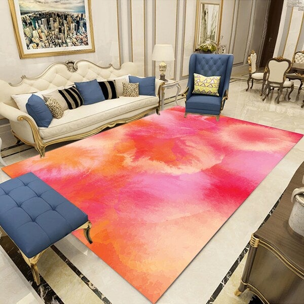 Mordern Abstract Printed Non Slip Door Mat Pink 40x60cm - Image 2