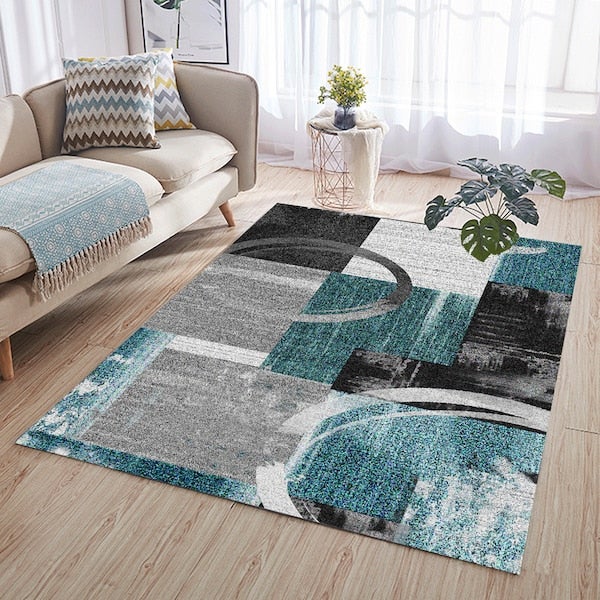Mordern Abstract Printed Non Slip Door Mat Multicolour 60x90cm  - Image 2