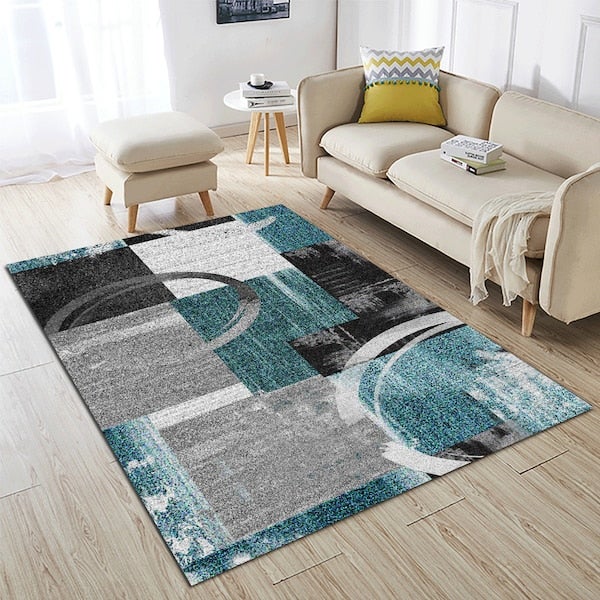 Mordern Abstract Printed Non Slip Door Mat Multicolour 60x90cm  - Image 3