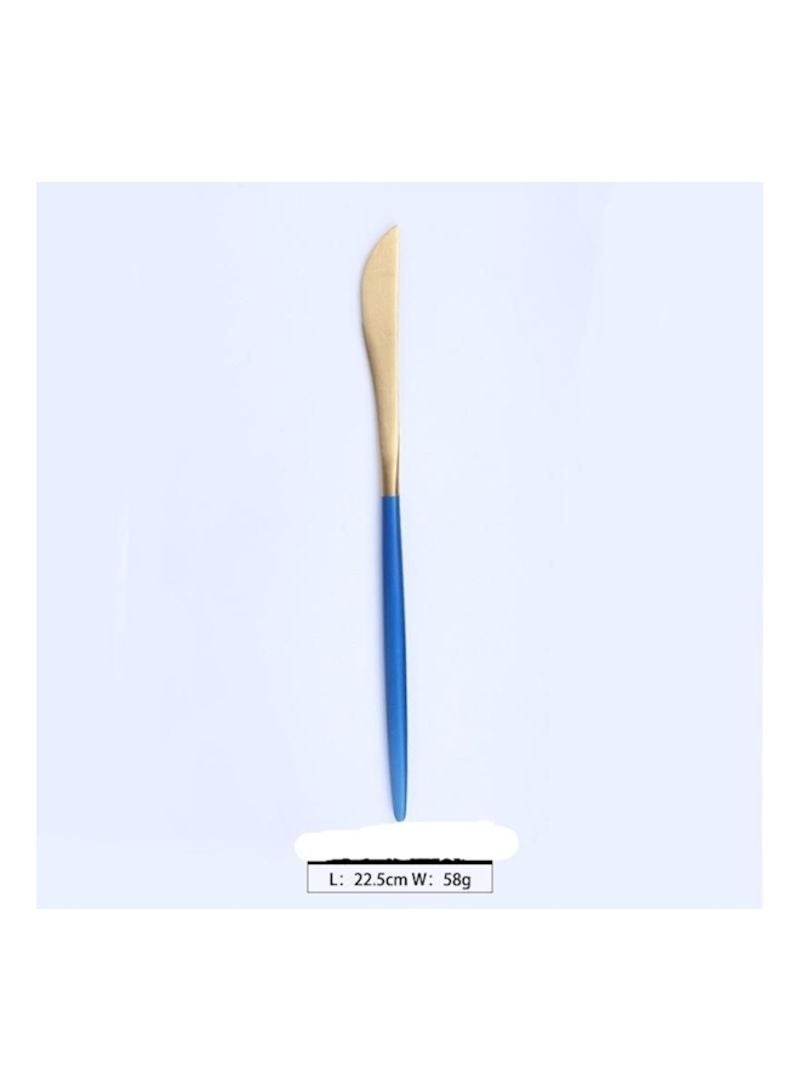 شاربدو طقم أدوات مائدة غربية مصنوعة من الستانلس ستيل من 4 قطع أزرقذهبي 16.5x26x3.5سم - Image 3