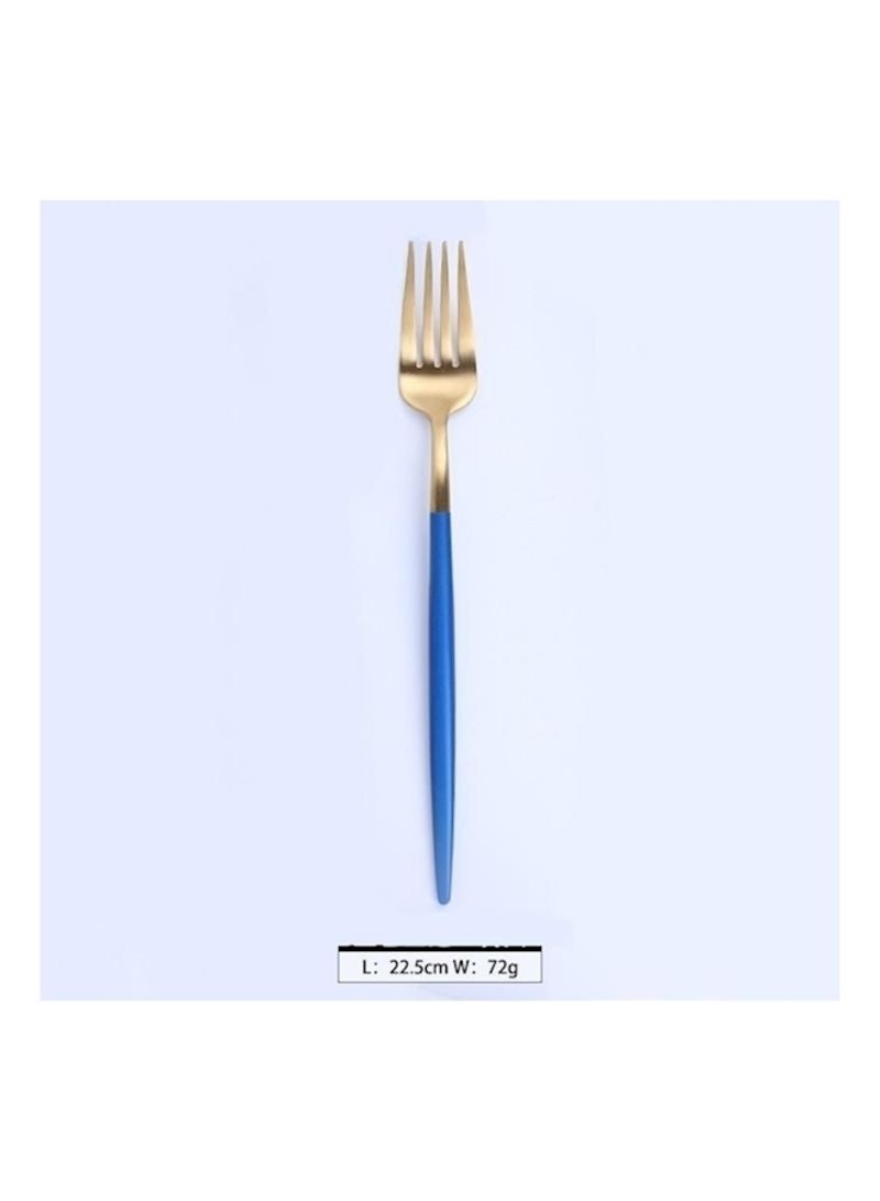 شاربدو طقم أدوات مائدة غربية مصنوعة من الستانلس ستيل من 4 قطع أزرقذهبي 16.5x26x3.5سم - Image 4