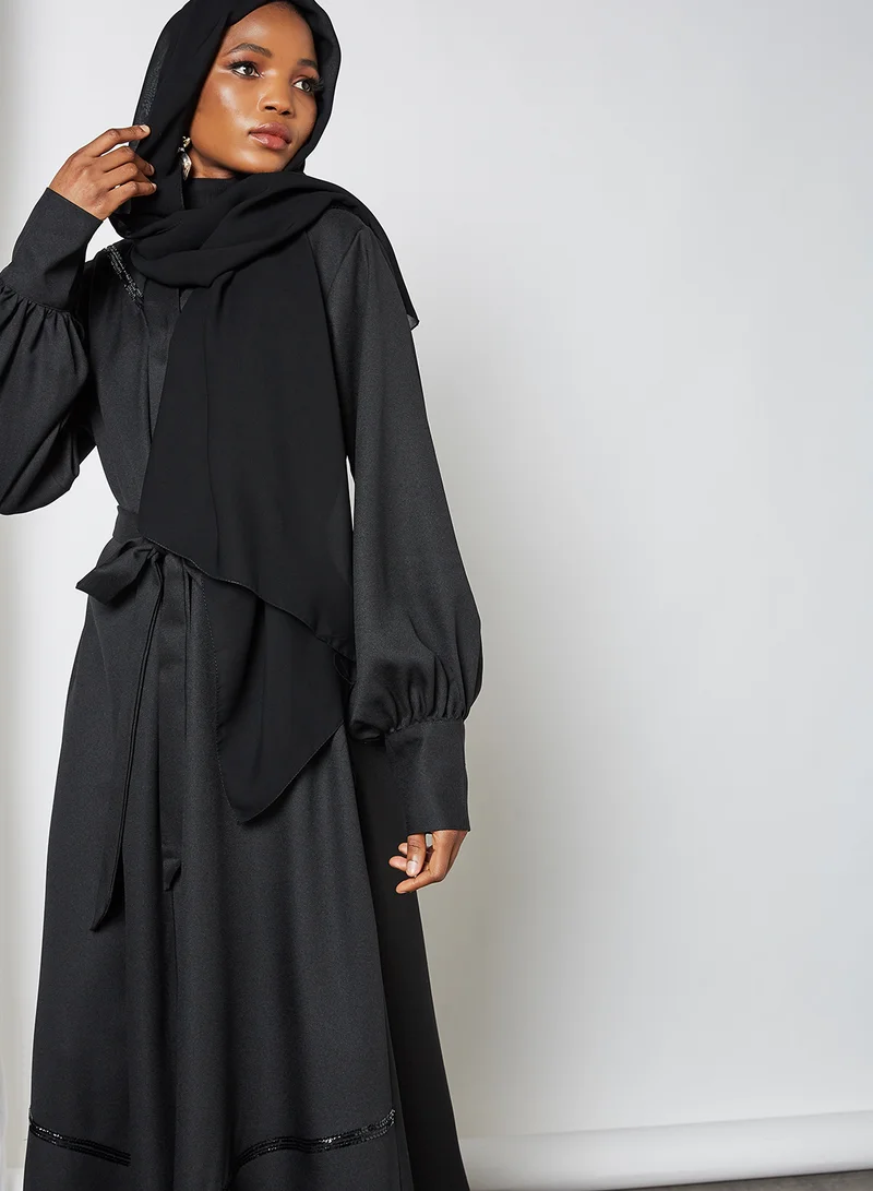 SIVVI for HANIYA Sequin Embellished Abaya Black