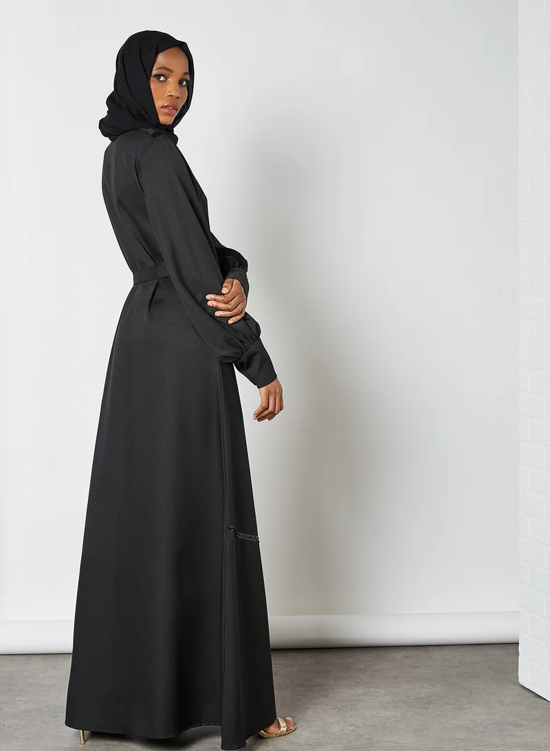 SIVVI for HANIYA Sequin Embellished Abaya Black