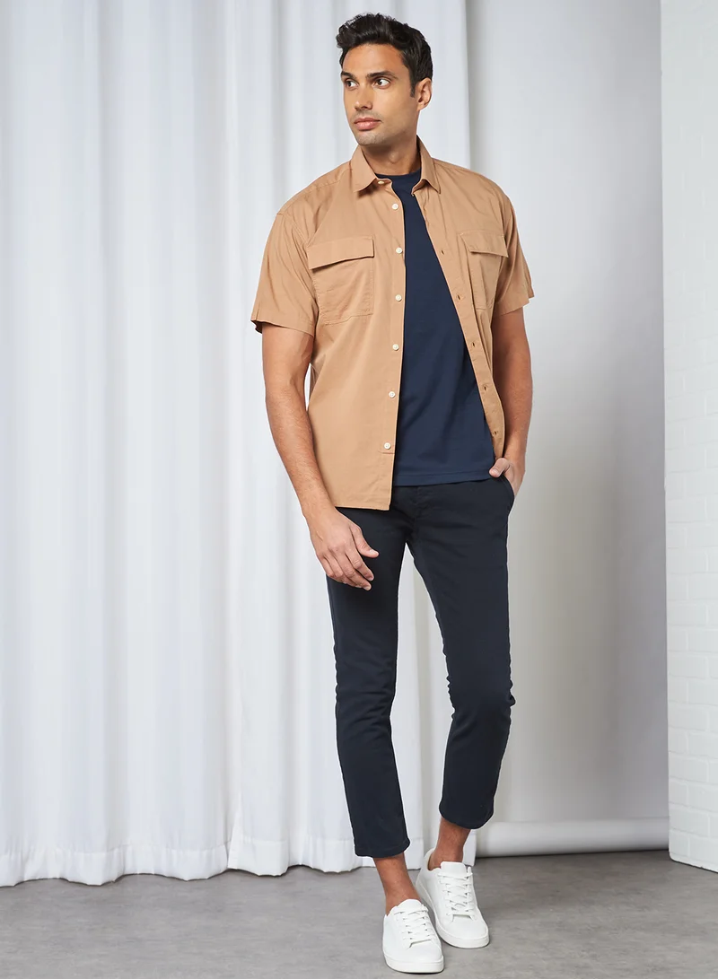 Selected Homme Solid T-Shirt Sky Captain(19-