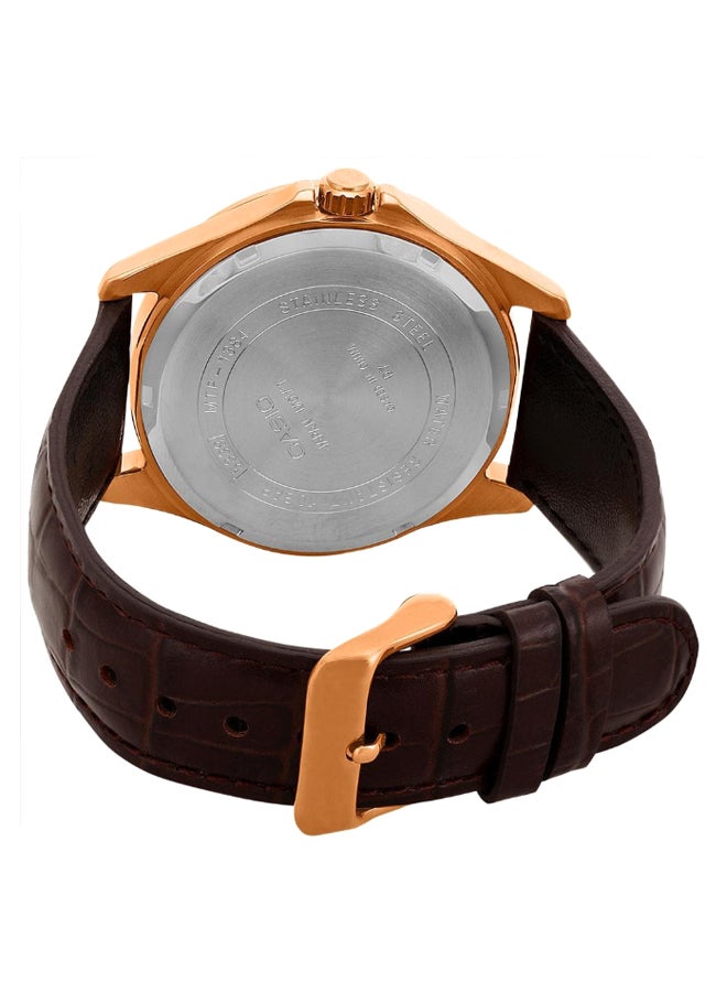 CASIO Men's Leather Analog Watch MTP-1384L-1AVDF - Image 2