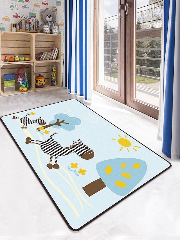1-Piece Cartoon Likable Zebra Pattern Rectangle Anti-slip Mat Multicolour 40x60cm  - Image 2