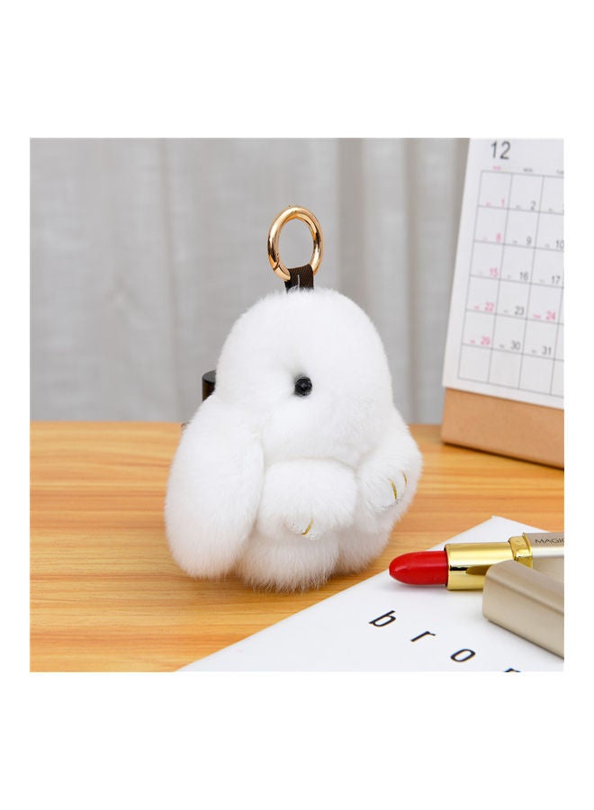Generic - Lovely Fluffy Rabbit Keychain White - Image 1