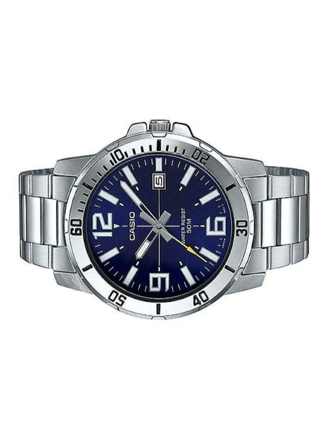 كاسيو ساعة يد بعقارب مقاومة للماء طراز MT- 01D-2B - قياس 45 مم - لون فضي للرجال - Image 3