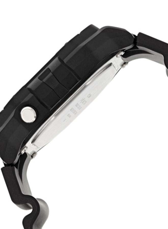 كاسيو ساعة يد رقمية كوارتز بسوار من الراتينج طراز W-737H-1AVDF لون أسود - 52 مم - أسود للرجال - Image 3