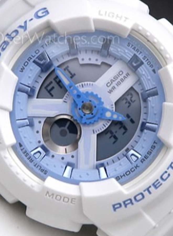 CASIO Women's Rubber Analog/Digital Watch BA110BE-7A - Image 3