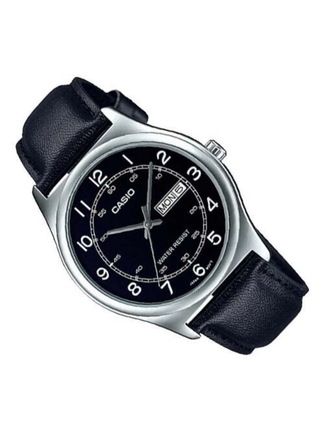 CASIO - Men's Leather Analog Wrist Watch MTP-V006L-1B2UDF - Image 1
