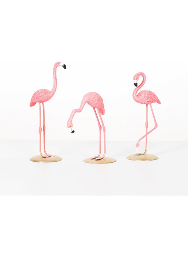 fashionhome 3-Pieces Flamingo Desk Ornaments Pink  - Image 2