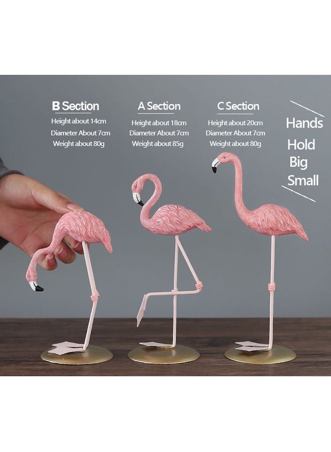 fashionhome 3-Pieces Flamingo Desk Ornaments Pink  - Image 3