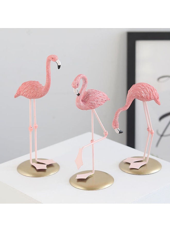 fashionhome 3-Pieces Flamingo Desk Ornaments Pink  - Image 1