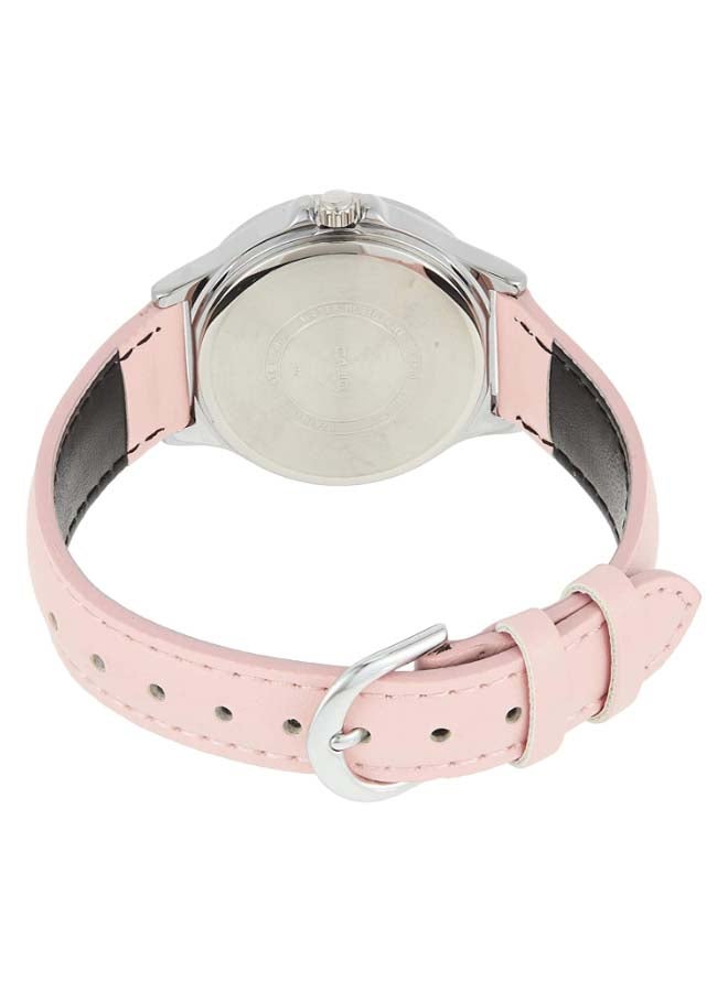 كاسيو ساعة يد بعقارب وسوار من الجلد طراز LTP-V300L-4A2UDF 33 ملم - لون زهري للنساء - Image 2