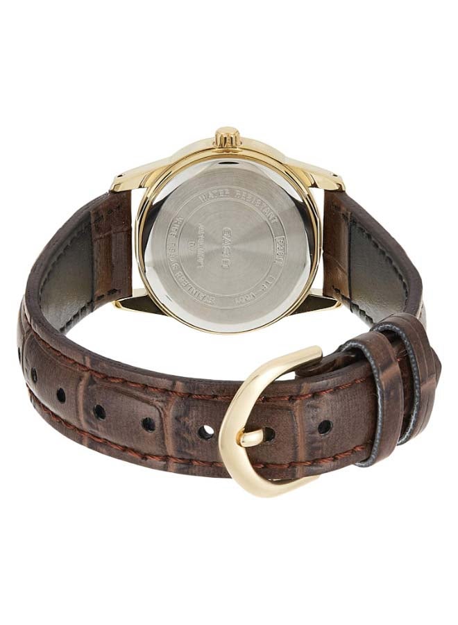CASIO Women's Leather Analog Wrist Watch LTP-V001GL-9BUDF - 25 mm - Brown - Image 2