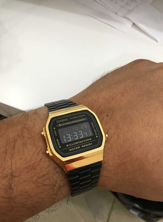 CASIO Men's Vintage Stainless Steel Digital Watch A168WEGB-1BEF - 39 mm - Black - Image 4