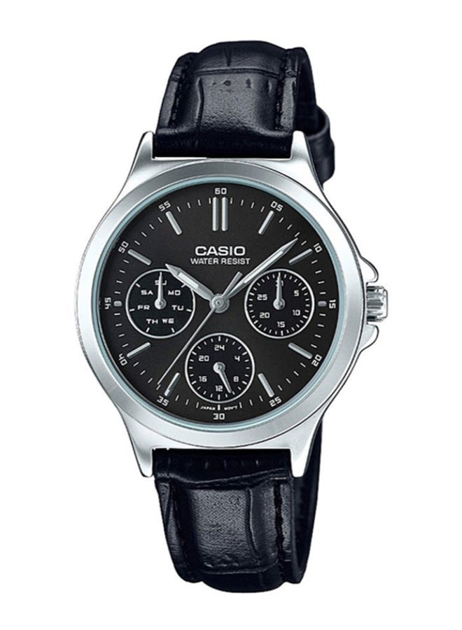 CASIO Women's Leather Analog Watch LTP-V300L-1AUDF - 33 mm - Black - Image 1