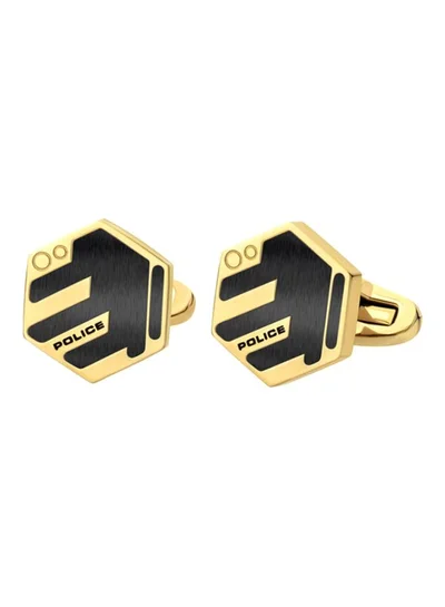 POLICE Pair Of Brand Name Detail Cufflinks