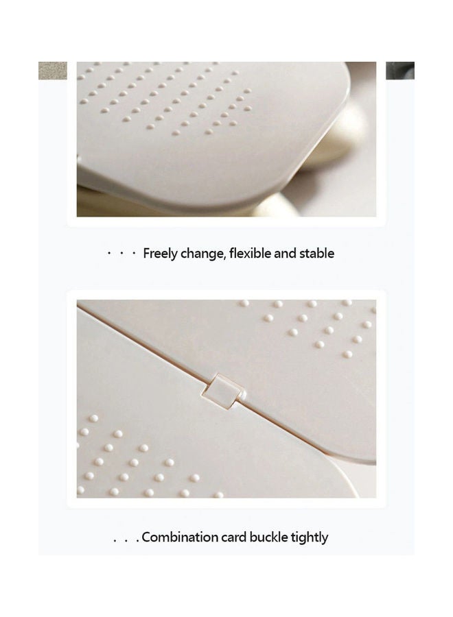 fashionhome - Multi Steps Adjustable Plastic Shoe Organizer Rack White 13.2x24x26.3cm - Image 1