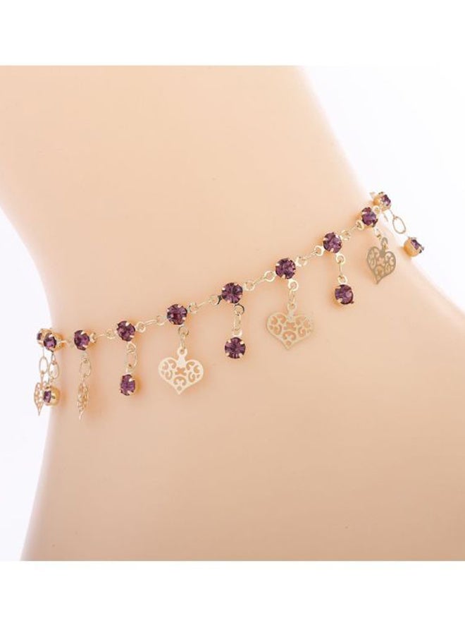 Stone Studded Metal Anklet