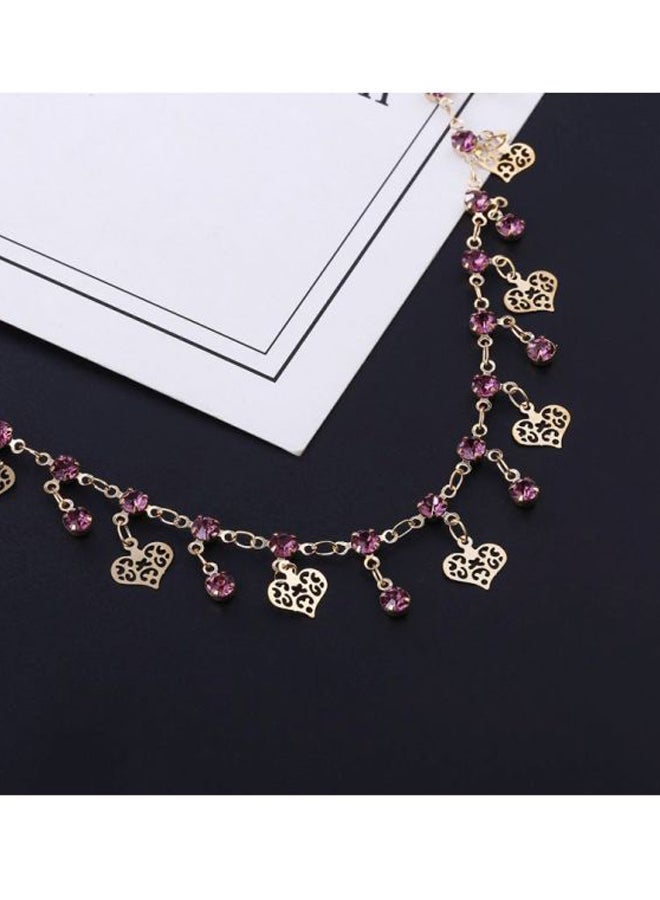 Stone Studded Metal Anklet