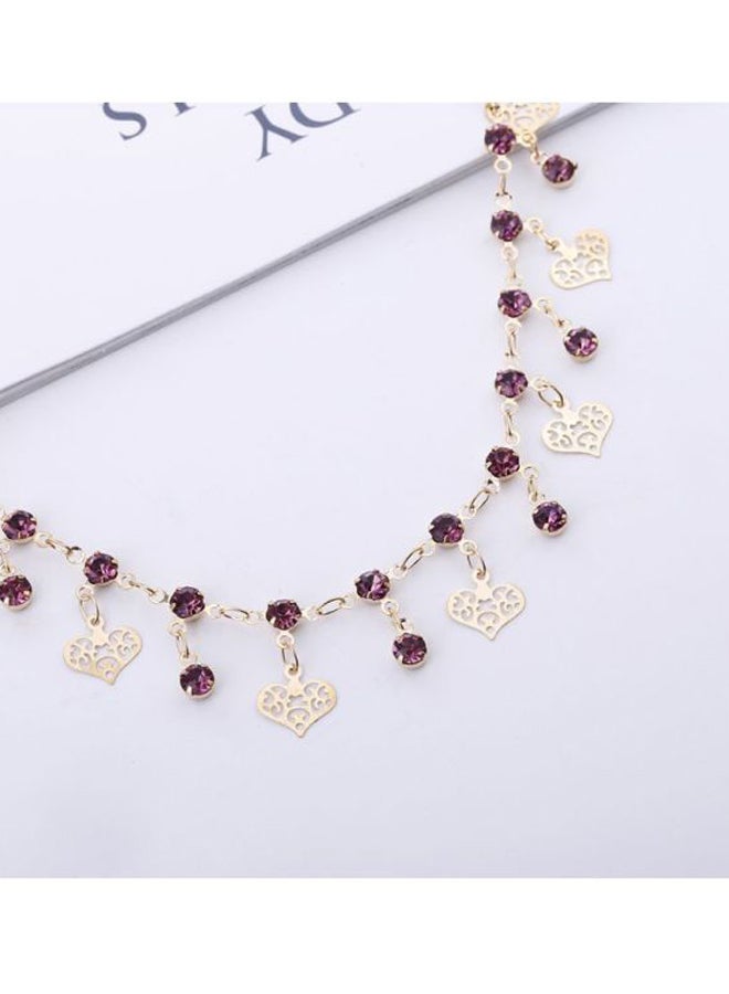 Stone Studded Metal Anklet