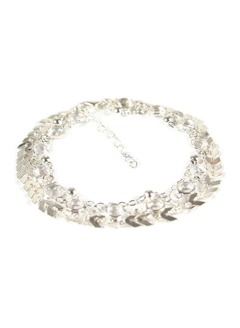 3-Layers Rhinestone Studded Anklet