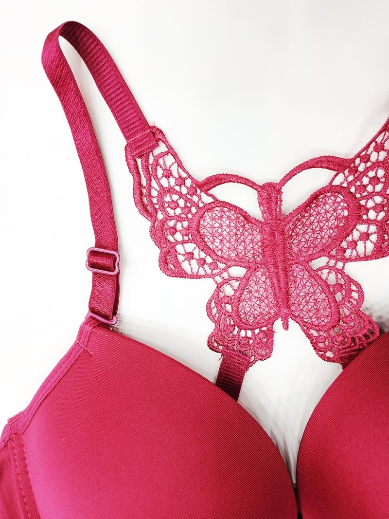 Generic - Front Open Padded Pushup Bra maroon - Image 1