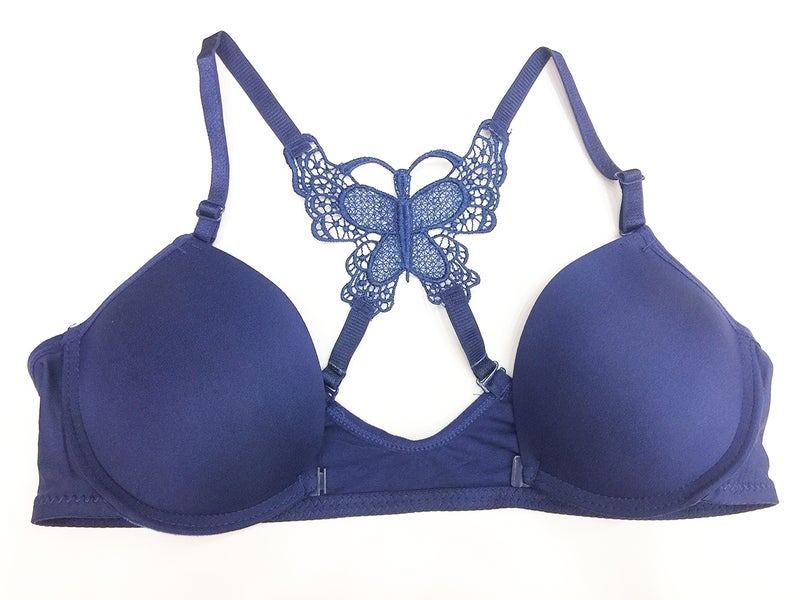 Generic - Front Open Padded Pushup Bra navy - Image 1