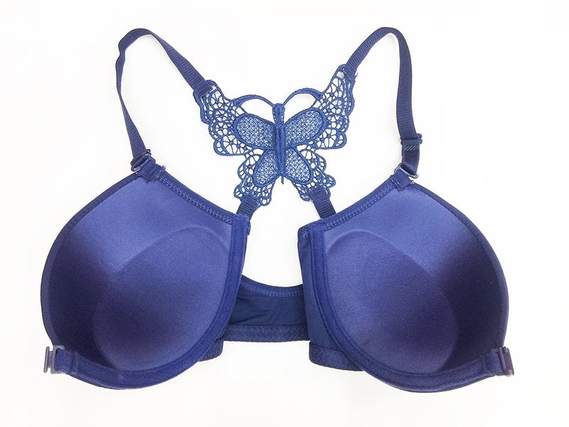 Generic - Front Open Padded Pushup Bra navy - Image 1