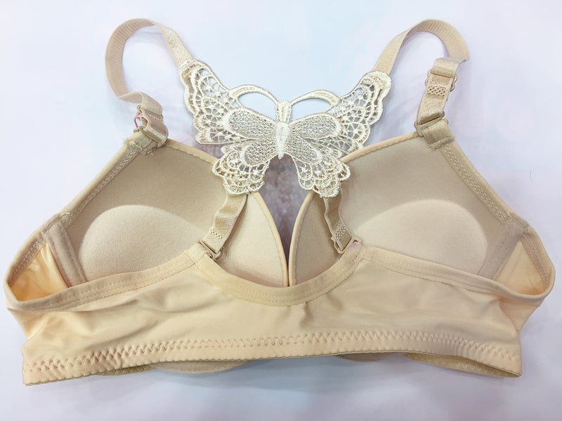 Front Open Padded Pushup Bra creem - Image 2