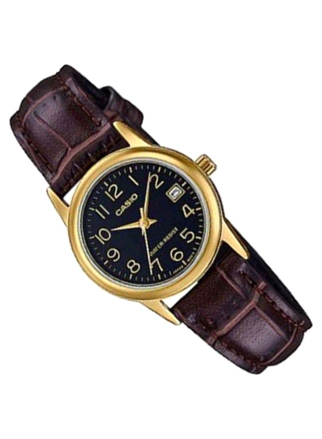 CASIO - Women's Leather Analog Wrist Watch LTP-V002GL-1BUDF - Image 1