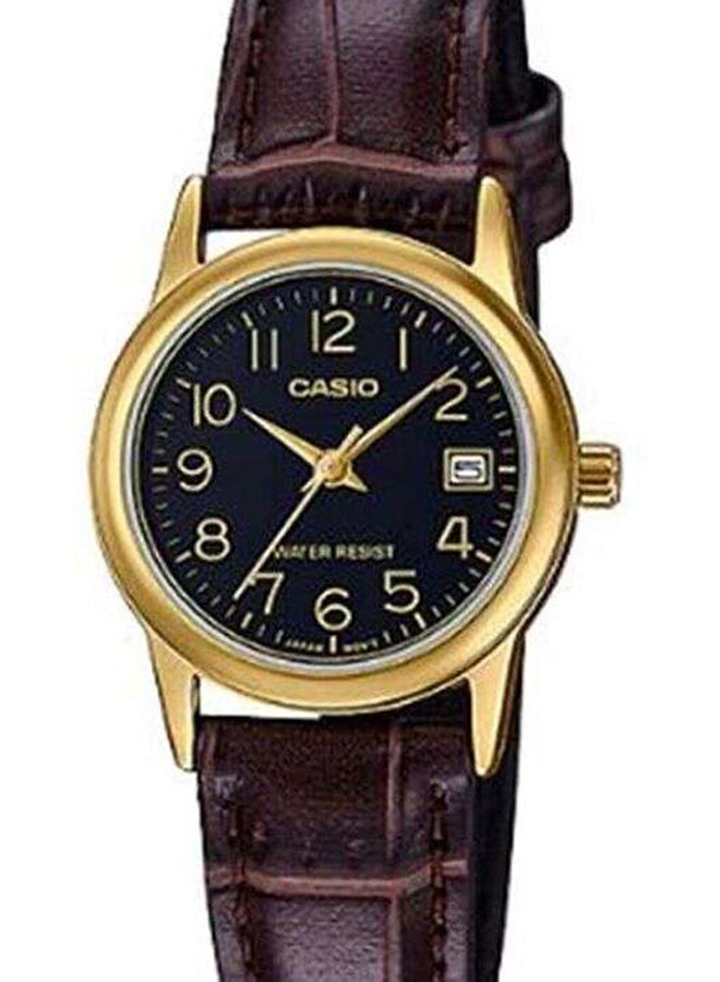 CASIO - Women's Leather Analog Wrist Watch LTP-V002GL-1BUDF - Image 1