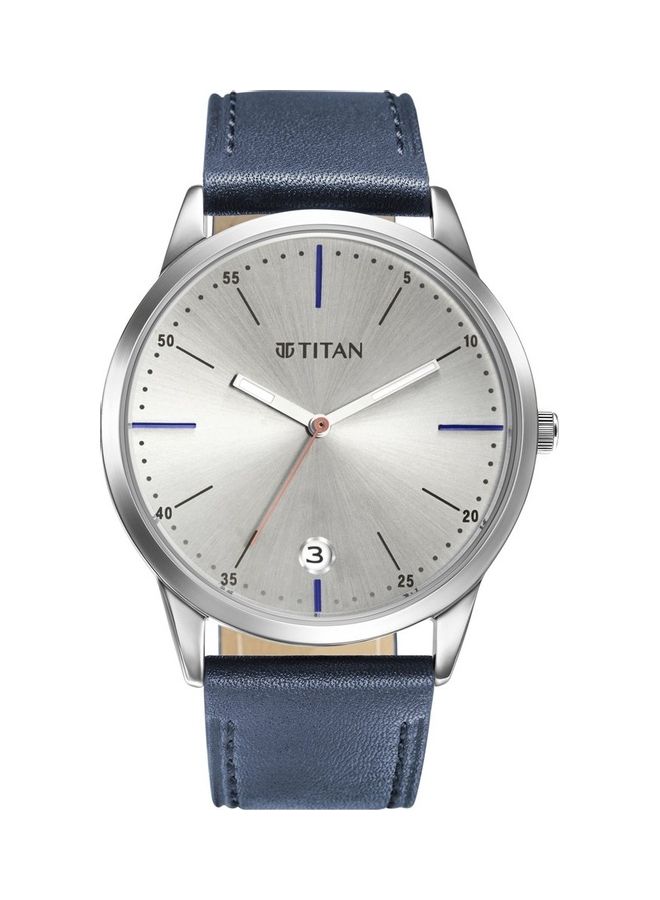 تيتان ساعة تيتان بلاك بعقارب وسوار من الجلد للرجال - Image 1