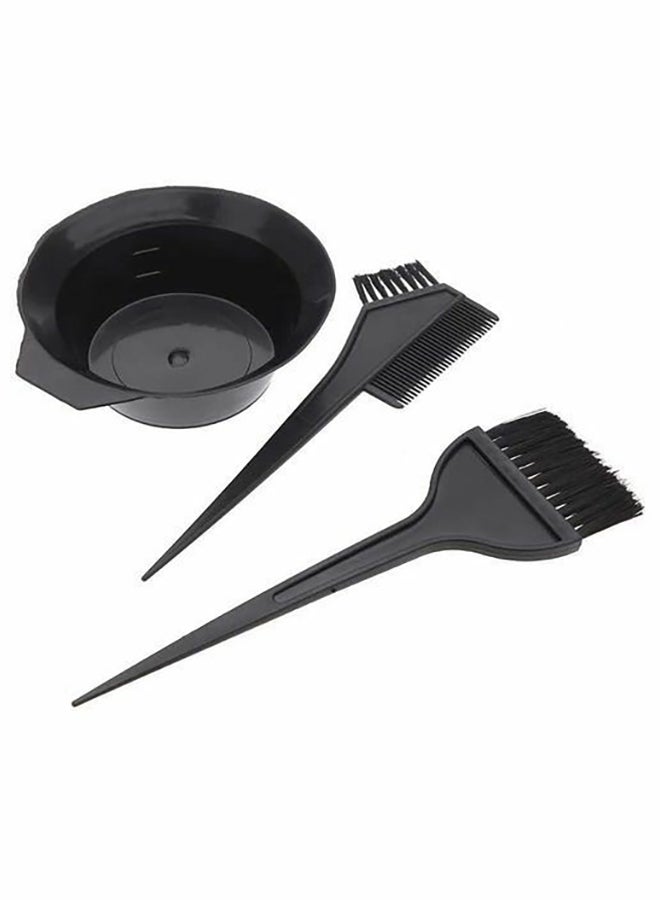 3-Piece Hair Colouring Plastic Brush Kit Black