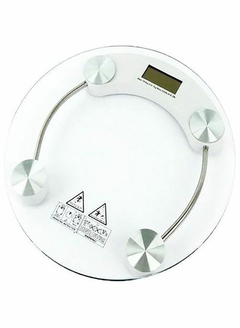 180 Kg Personal Glass Digital Weight Scale Clear/White 3 x 28 x 35.6cm