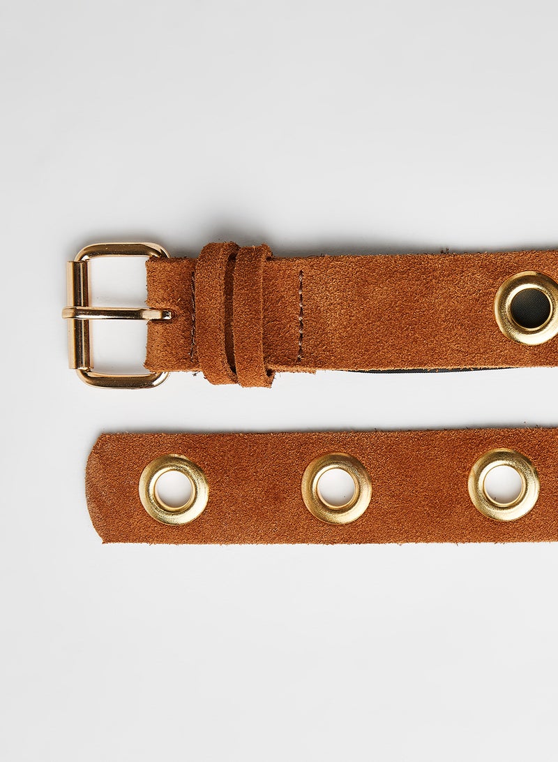 VERO MODA - Shaggy Textured Belt Cognac - Image 1