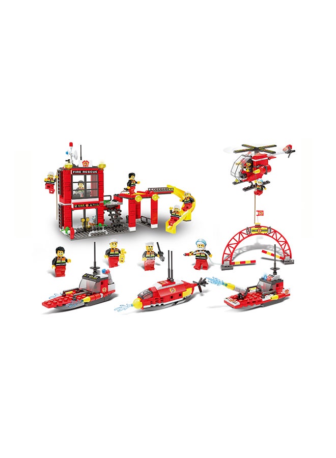 City MarIne Fire Station Firefighter Building Blocks, 641 pcs - Image 1
