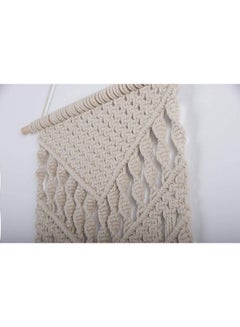 Generic Handmade Woven Macrame Wall Tapestry Beige 40x83centimeter  - Image 4