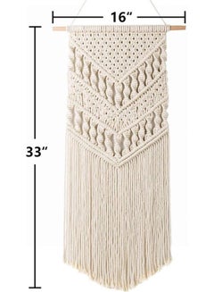 Generic Handmade Woven Macrame Wall Tapestry Beige 40x83centimeter  - Image 5