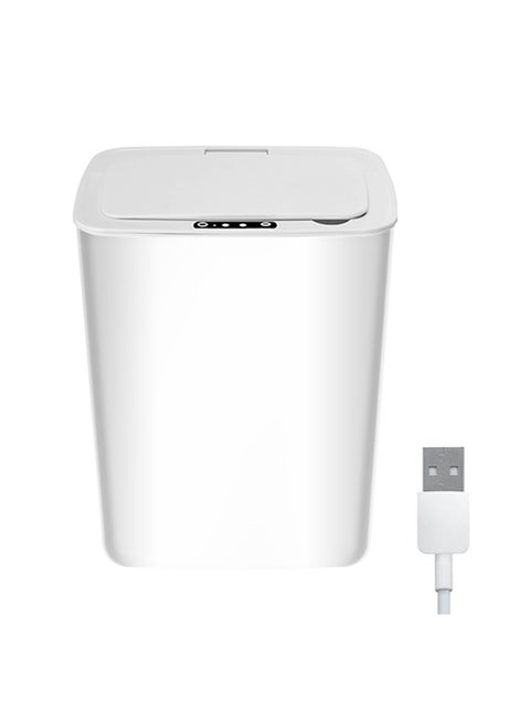 14L Touch Free Trash Can With Lid White