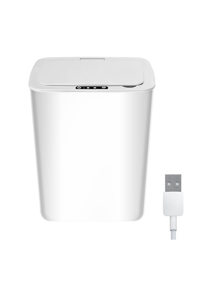 Sunhome 14L Touch Free Trash Can With Lid White  - Image 1